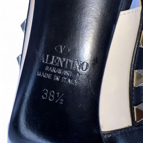 VALENTINO GARAVANI White Leather Caged Rockstud Pointed Toe Sanda… - Picture 10 of 10